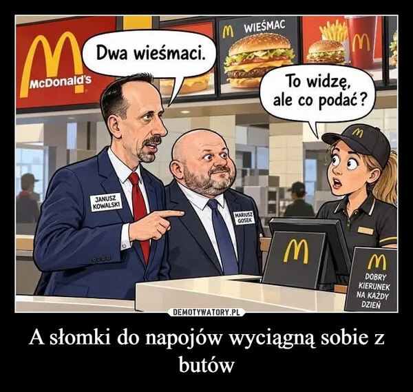 A słomki do napojów wyciągną sobie z butów