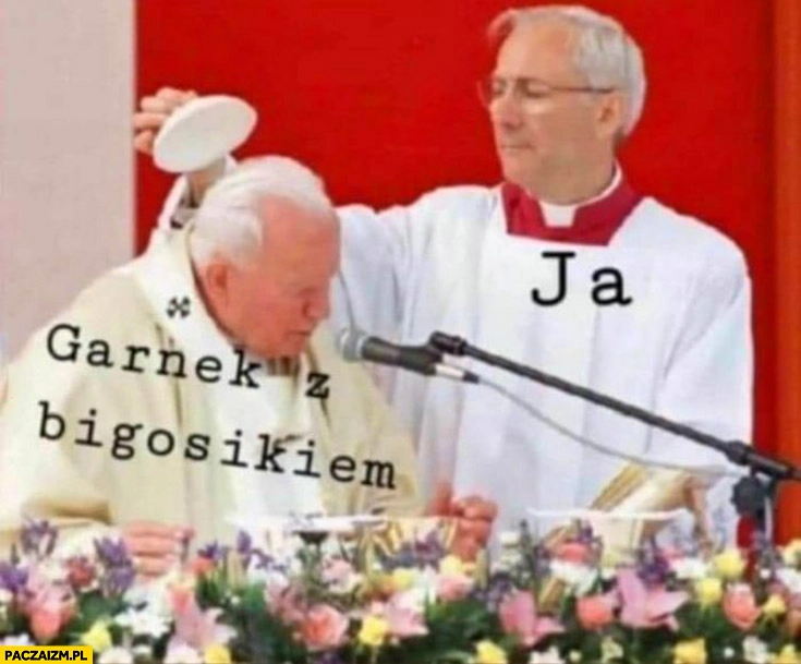 
    Ja garnek z bigosikiem papież Jan Paweł 2 czapka czapeczka