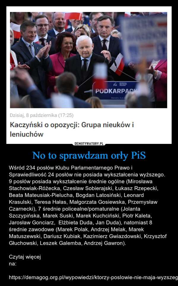 
    No to sprawdzam orły PiS