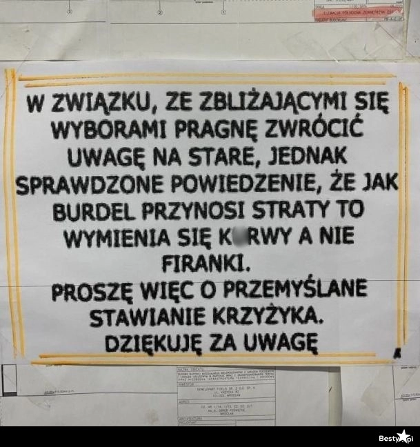 
    Z okazji zbliżających się wyborów 