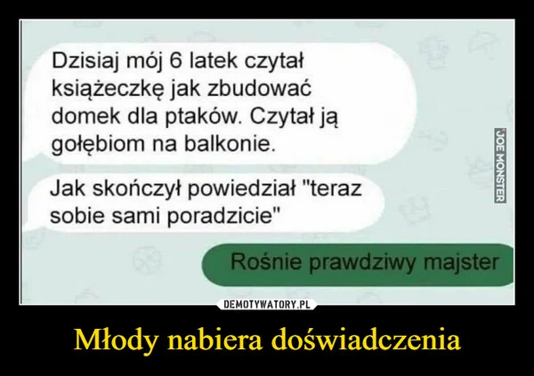 
    Młody nabiera doświadczenia