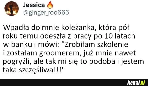 
    Szczęście po zmianie pracy