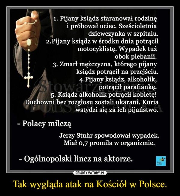 
    
Tak wygląda atak na Kościół w Polsce. 