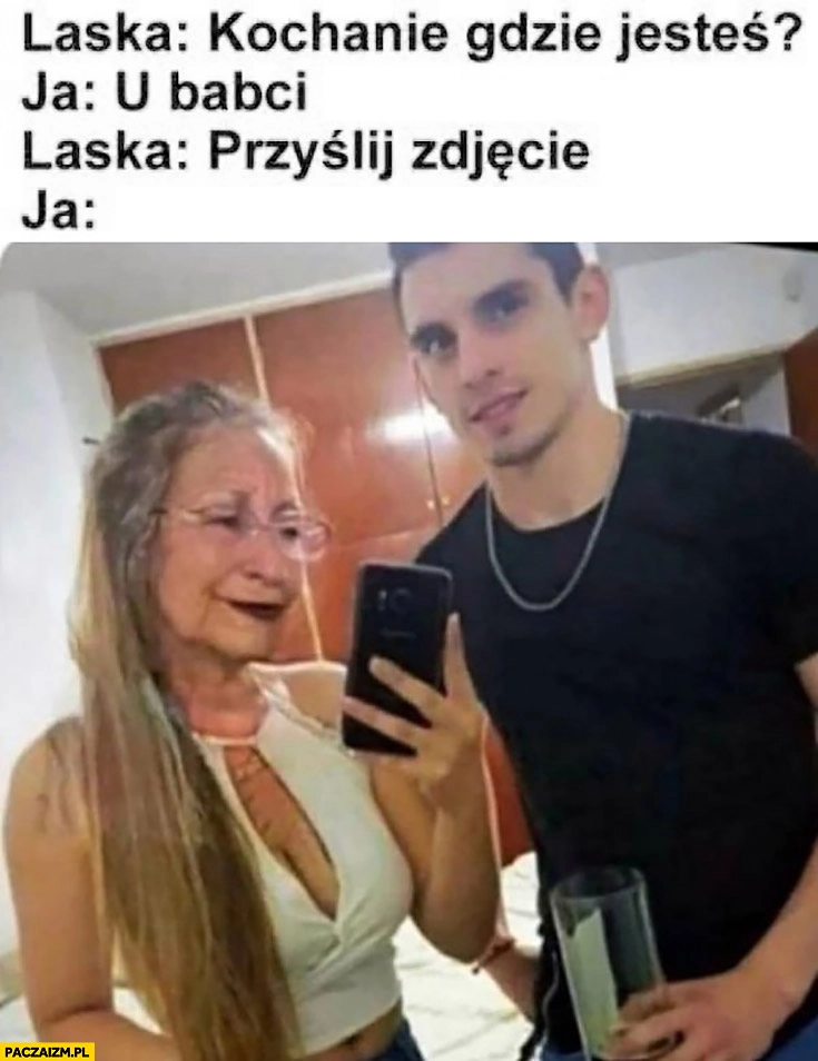
    Laska kochanie gdzie jesteś? U babci, laska: prześlij zdjęcie, ja: przeróbka twarzy dziewczyny faceapp