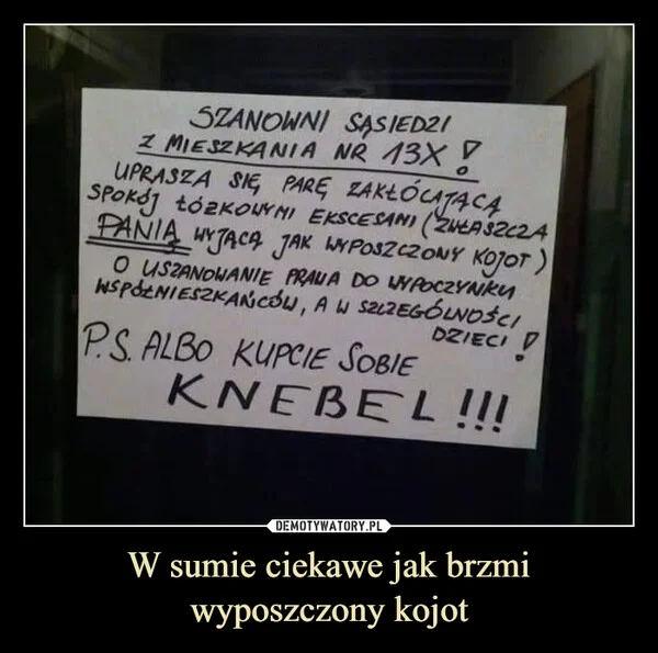 
    W sumie ciekawe jak brzmi wyposzczony kojot