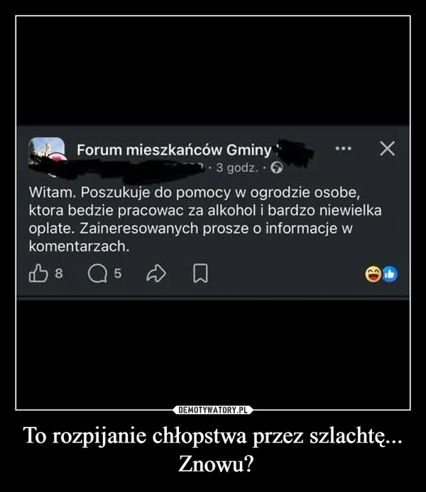 
    To rozpijanie chłopstwa przez szlachtę... Znowu?