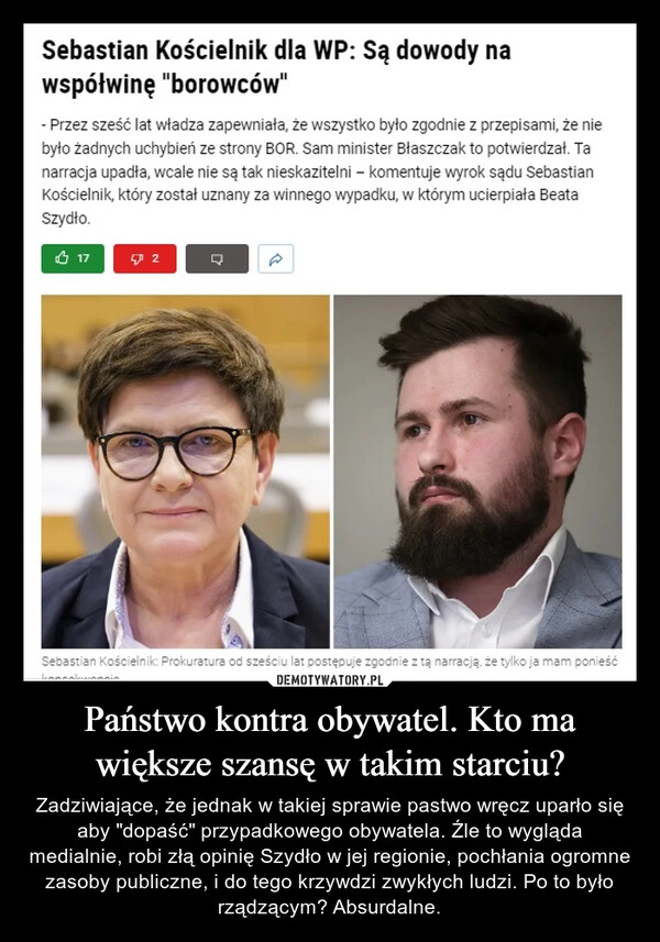 
    Państwo kontra obywatel. Kto ma większe szansę w takim starciu?