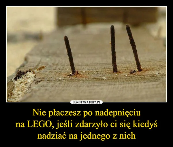
    Nie płaczesz po nadepnięciu na LEGO, jeśli zdarzyło ci się kiedyś nadziać na jednego z nich
