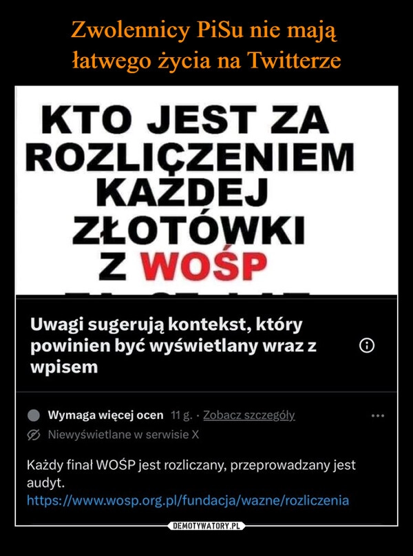 
    Zwolennicy PiSu nie mają 
łatwego życia na Twitterze