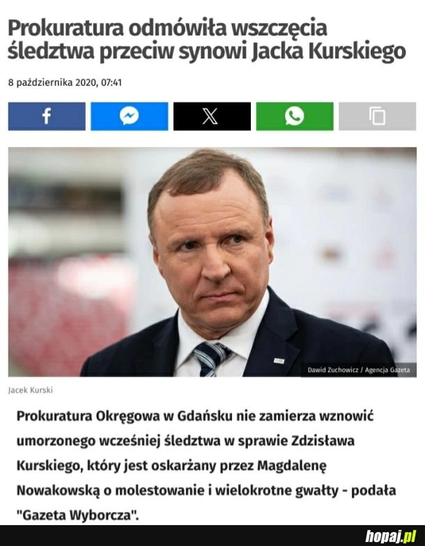 
    Może to tez z zamrażarki wyciągną jak już będzie nowy prokurator generalny...