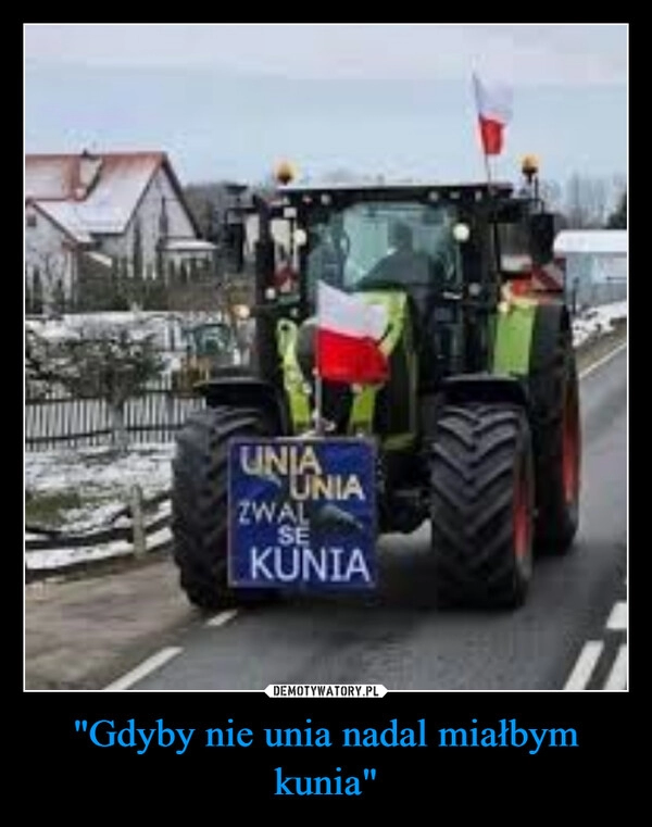 
    "Gdyby nie unia nadal miałbym kunia"