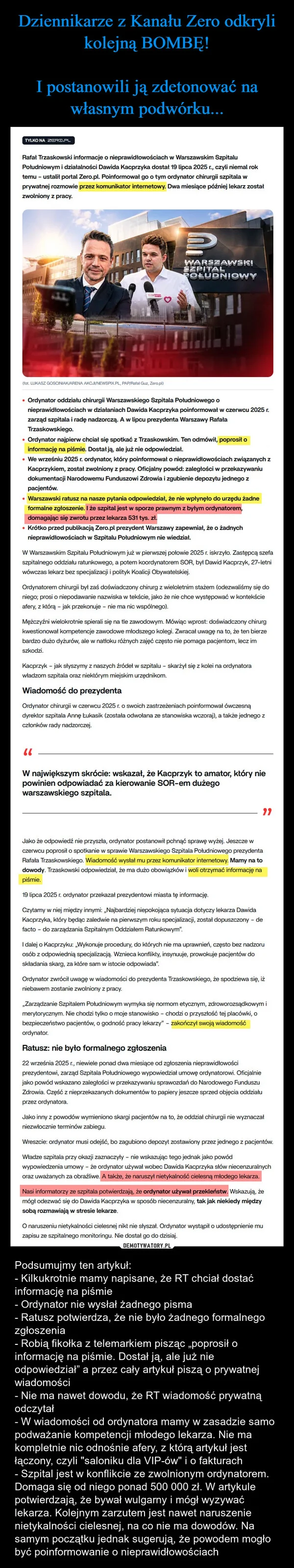 
    Dziennikarze z Kanału Zero odkryli kolejną BOMBĘ! I postanowili ją zdetonować na własnym podwórku...