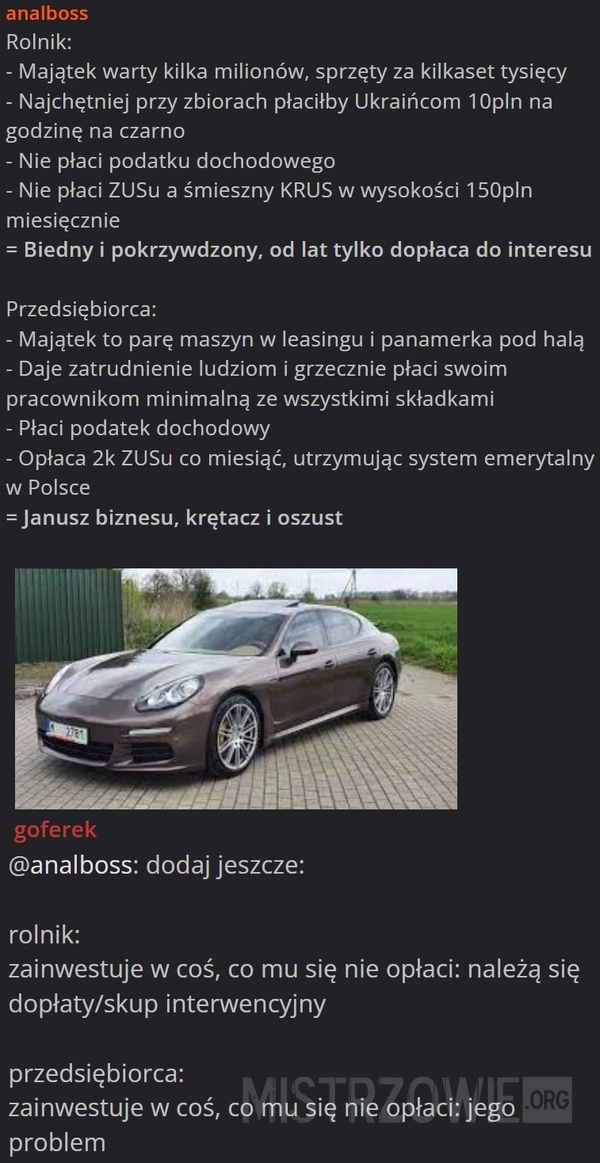 
    Rolnik vs przedsiębiorca