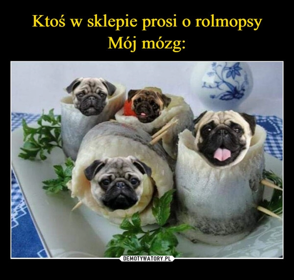 
    Ktoś w sklepie prosi o rolmopsy
Mój mózg: