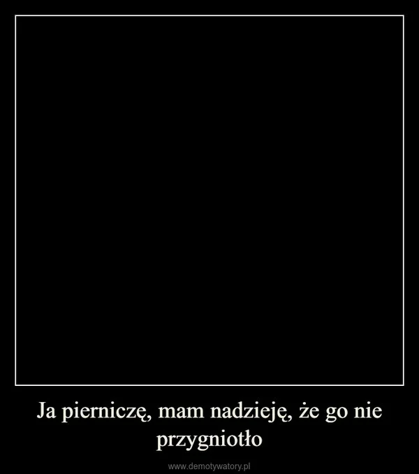
    Ja pierniczę, mam nadzieję, że go nie przygniotło