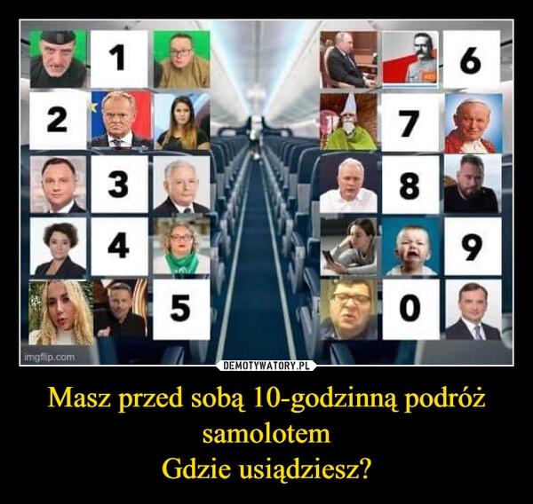 
    Masz przed sobą 10-godzinną podróż samolotem
Gdzie usiądziesz?