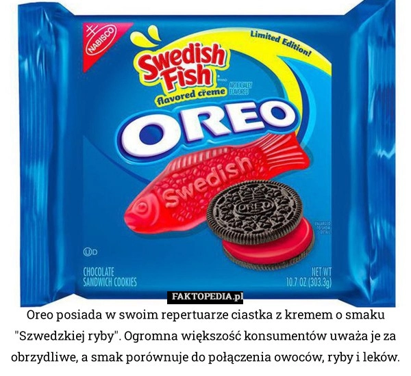 
    Oreo posiada w swoim repertuarze ciastka z kremem o smaku "Szwedzkiej