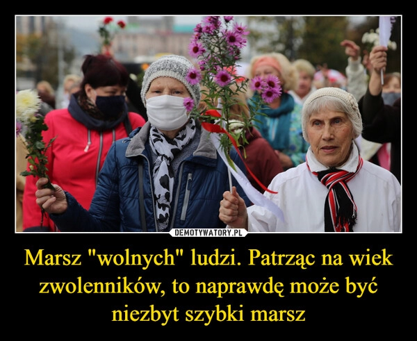 
    Marsz "wolnych" ludzi. Patrząc na wiek zwolenników, to naprawdę może być niezbyt szybki marsz