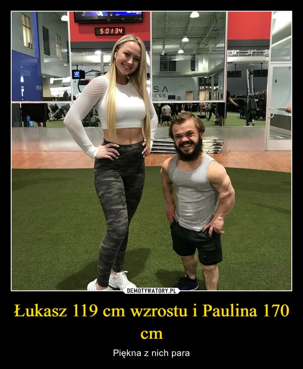 
    Łukasz 119 cm wzrostu i Paulina 170 cm