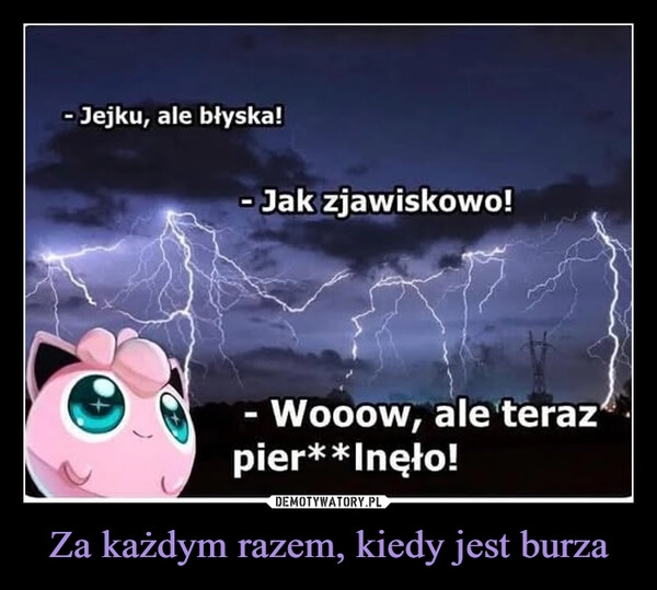 
    Za każdym razem, kiedy jest burza