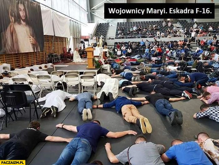 
    Wojownicy Maryi eskadra F-16 leżą na ziemi podłodze