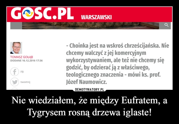 
    
Nie wiedziałem, że między Eufratem, a Tygrysem rosną drzewa iglaste! 