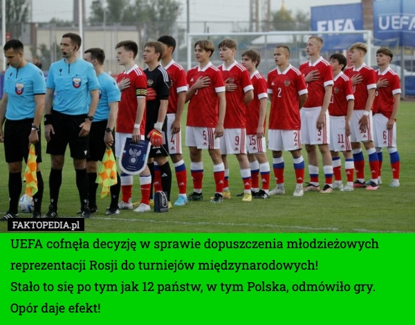 
    UEFA cofnęła decyzję w sprawie dopuszczenia młodzieżowych reprezentacji