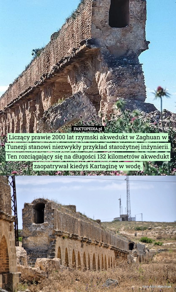 
    Liczący prawie 2000 lat rzymski akwedukt w Zaghuan w Tunezji stanowi niezwykły