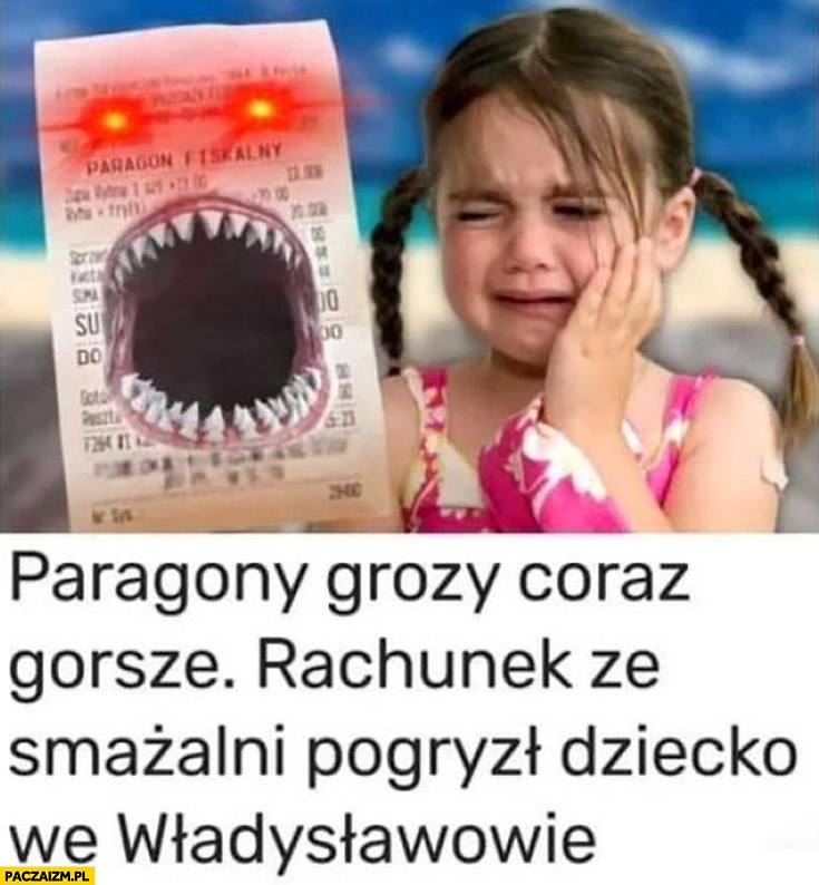 
    Paragony grozy coraz gorsze rachunek ze smażalni pogryzł dziecko we Władysławowie