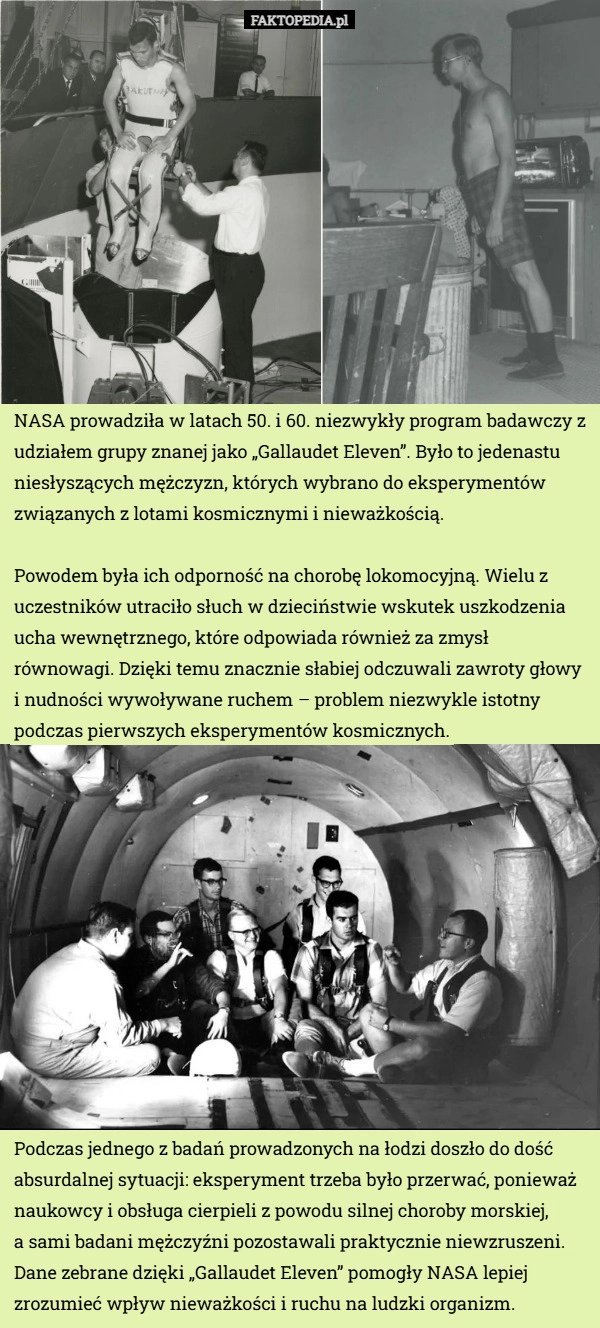 
    NASA prowadziła w latach 50. i 60. niezwykły program badawczy z udziałem...