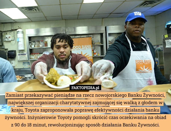 
    Zamiast przekazywać pieniądze na rzecz nowojorskiego Banku Żywności, największej