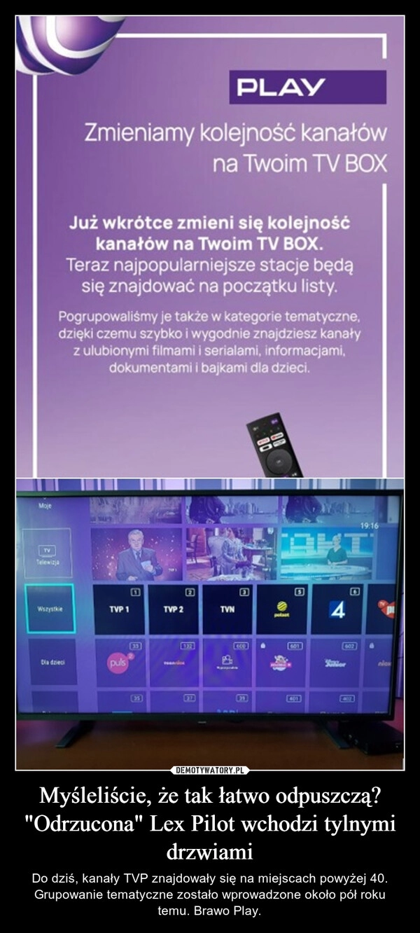 
    Myśleliście, że tak łatwo odpuszczą? "Odrzucona" Lex Pilot wchodzi tylnymi drzwiami