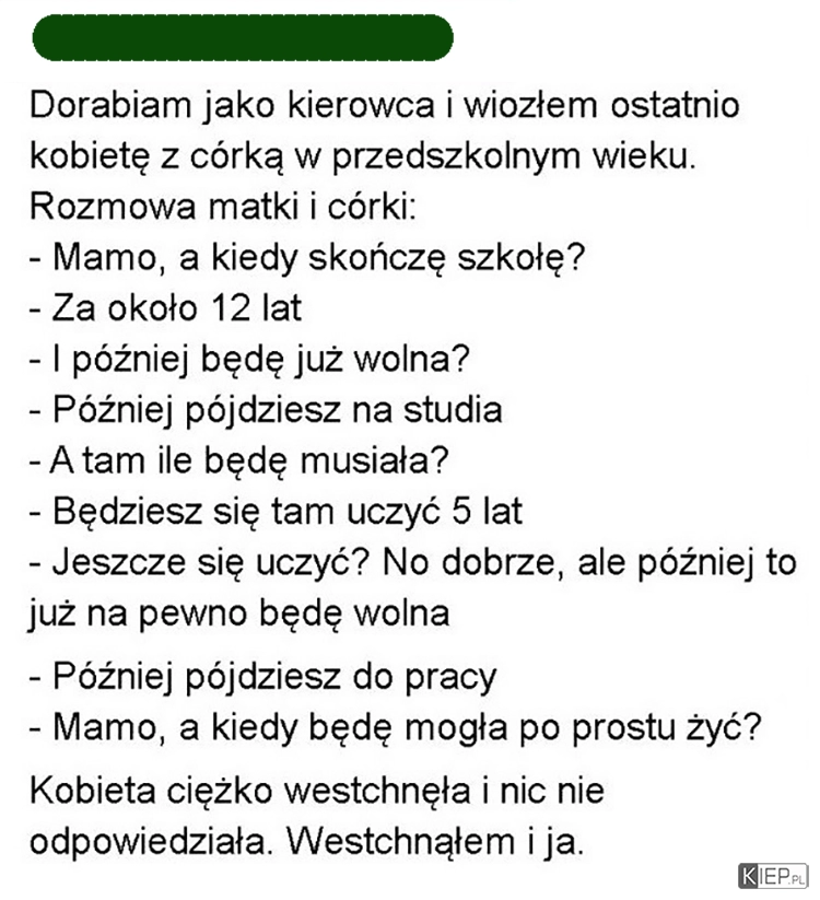 
    Rozmowa mamusi z swoją córeczką 