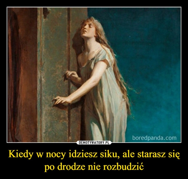 
    Kiedy w nocy idziesz siku, ale starasz się po drodze nie rozbudzić