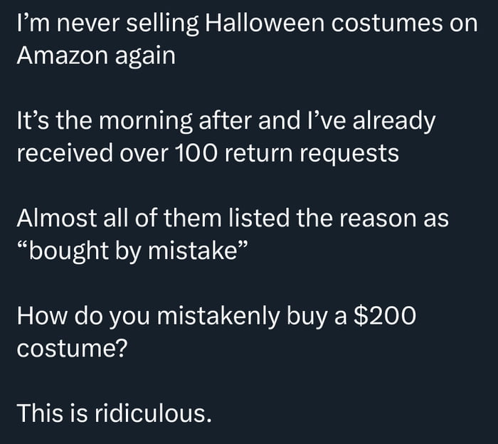 
    Looks like I just ran a free Halloween costume rental business