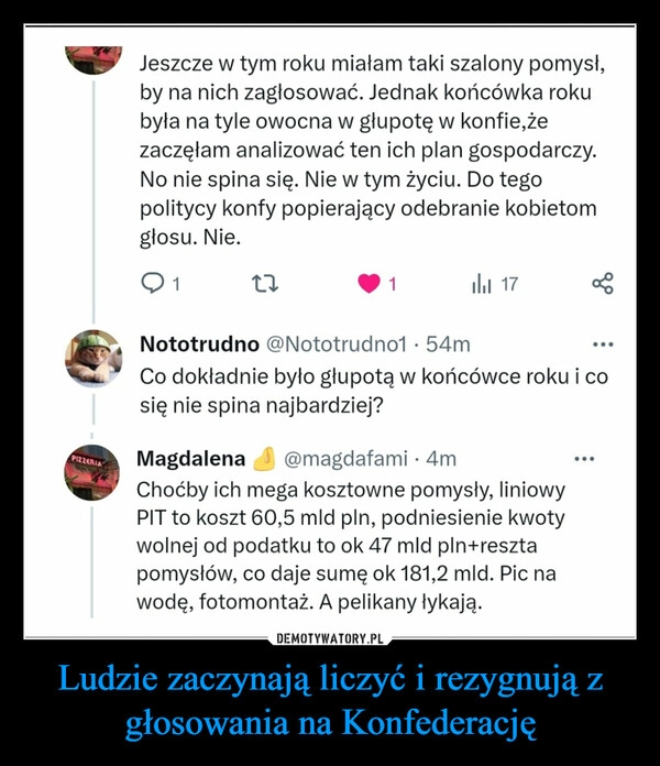 
    Ludzie zaczynają liczyć i rezygnują z głosowania na Konfederację