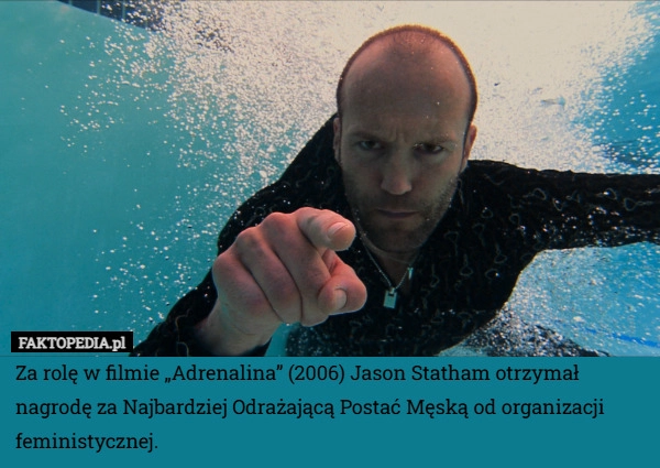 
    Za rolę w filmie „Adrenalina” (2006) Jason Statham otrzymał nagrodę za Najbardziej