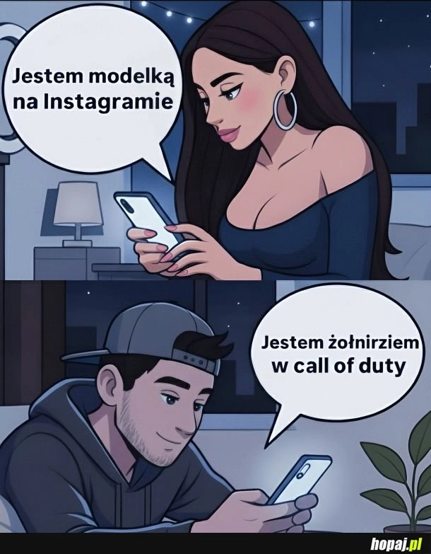 
    Modelka na Instagramie & Żołnierz call of duty