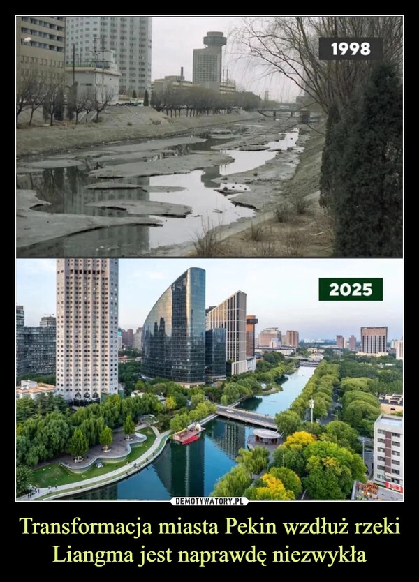 
    Transformacja miasta Pekin wzdłuż rzeki Liangma jest naprawdę niezwykła