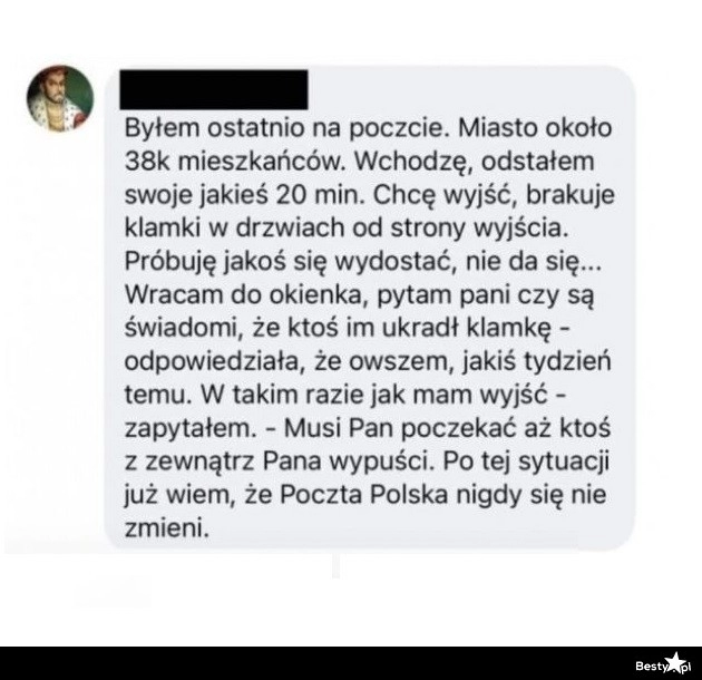 
    Problem z klamką na poczcie 