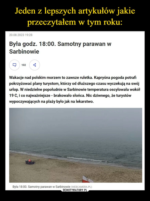 
    Jeden z lepszych artykułów jakie przeczytałem w tym roku: