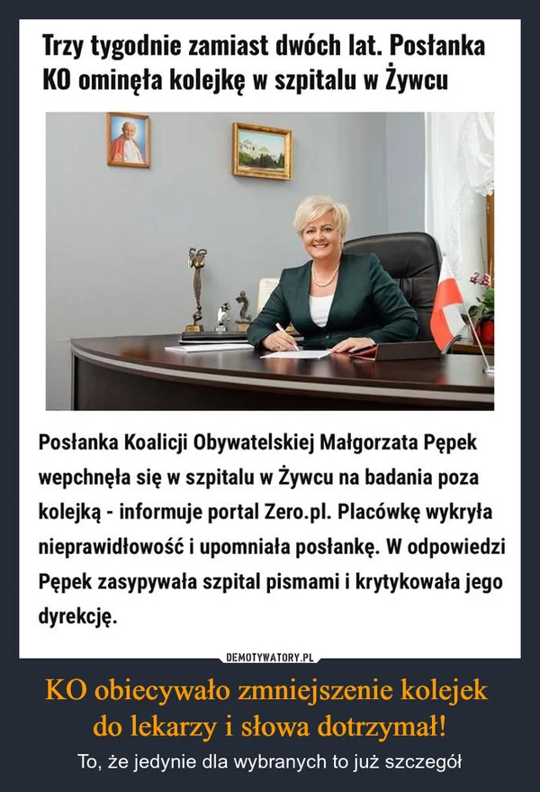 
    KO obiecywało zmniejszenie kolejek do lekarzy i słowa dotrzymał!