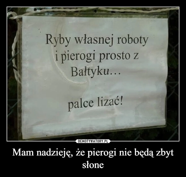 
    Mam nadzieję, że pierogi nie będą zbyt słone