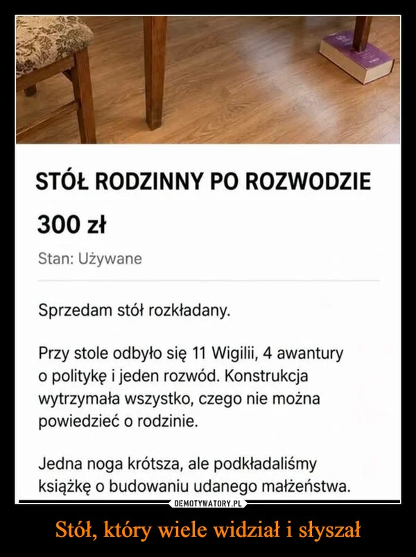 Stół, który wiele widział i słyszał