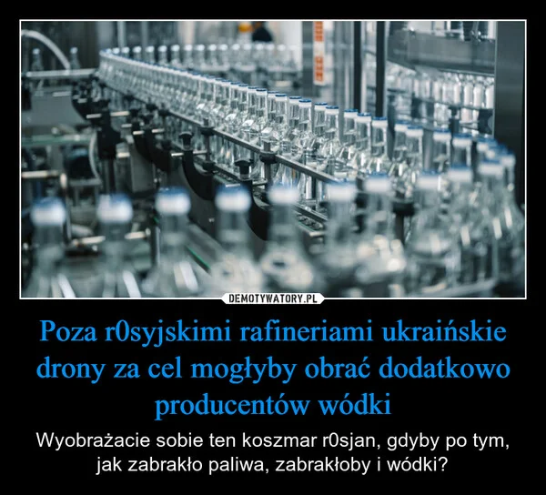 Poza r0syjskimi rafineriami ukraińskie drony za cel mogłyby obrać dodatkowo producentów wódki