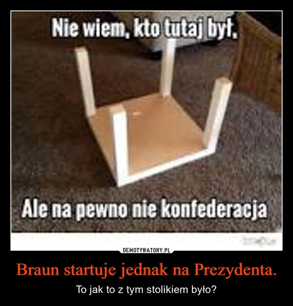 
    Braun startuje jednak na Prezydenta.