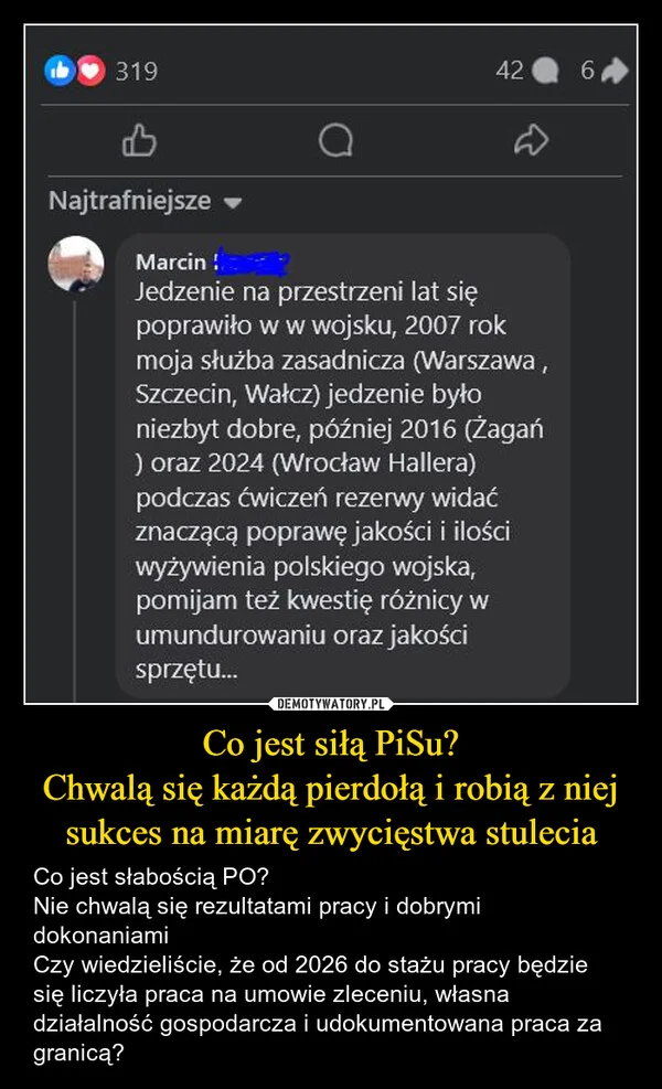 
    Co jest siłą PiSu? Chwalą się każdą pierdołą i robią z niej sukces na miarę zwycięstwa stulecia
