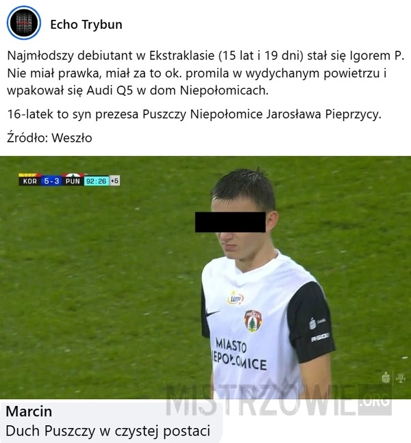 
    Najmłodszy debiutant