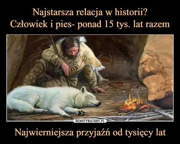 
    Najstarsza relacja w historii? Człowiek i pies- ponad 15 tys. lat razem Najwierniejsza przyjaźń od tysięcy lat