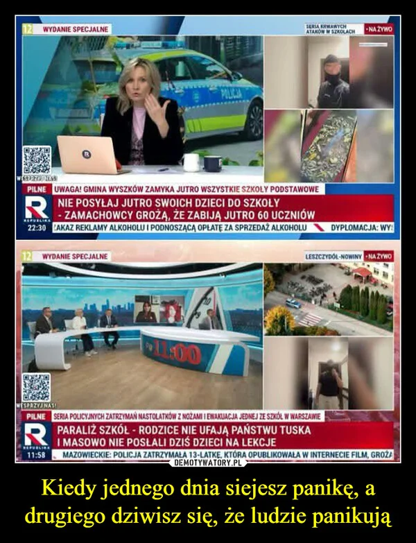Kiedy jednego dnia siejesz panikę, a drugiego dziwisz się, że ludzie panikują